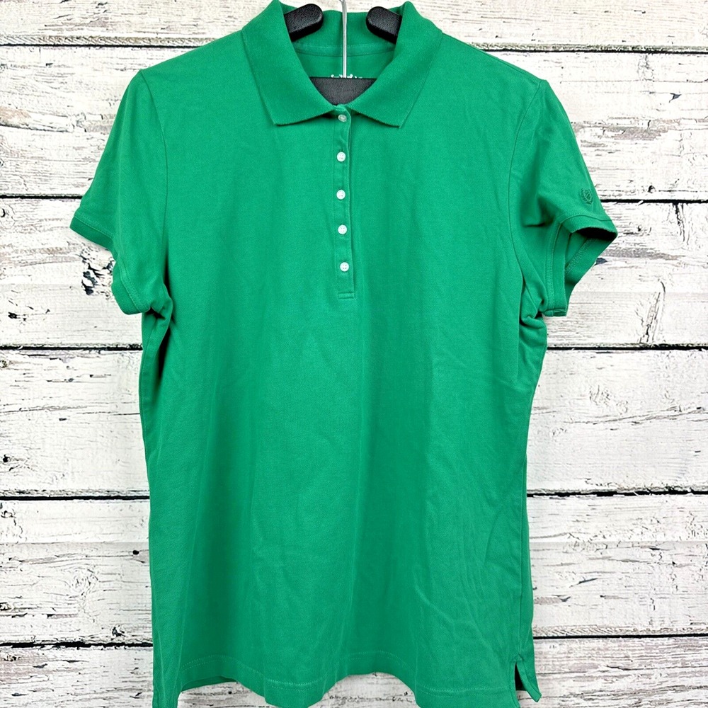 Izod Forrest Green Girls School Uniform‎ Short Sleeve Polo Shirt [Size XL]